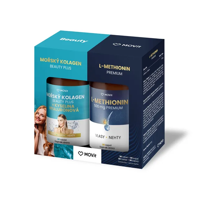 MOVit Energy Mořský kolagen & L-Methionin Premium 90 kapslí + 90 tablet