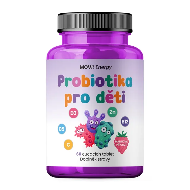 MOVIT ENERGY Probiotika pro děti s vitamíny 60 cucavých tablet