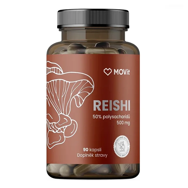 MOVIT ENERGY Reishi 50% polysacharidů 500 mg 90 kapslí