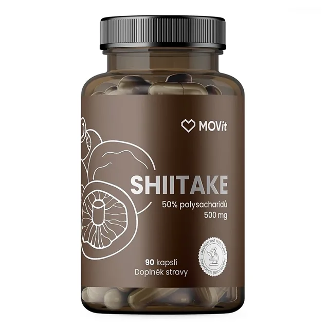 MOVIT ENERGY Shiitake 50% polysacharidů 500 mg 90 kapslí