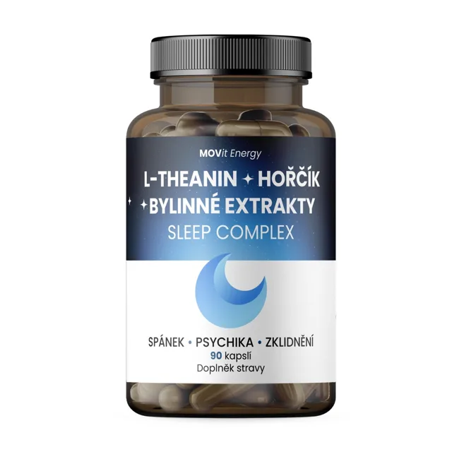 MOVit Energy Sleep Complex L-Theanin + hořčík + bylinné extrakty 90 kapslí
