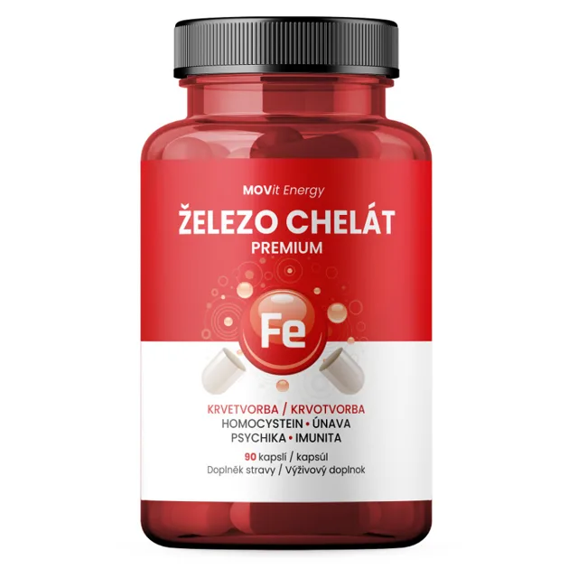MOVIT ENERGY Železo chelát premium 90 kapslí