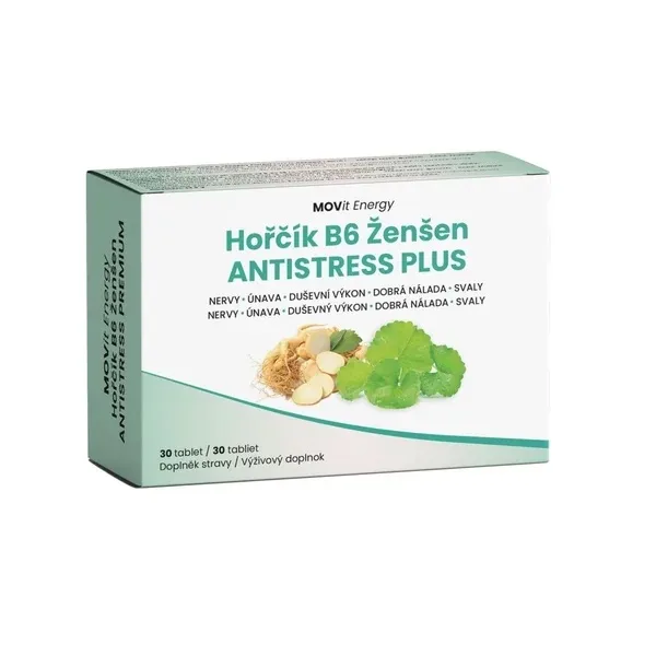 Movit Hořčík B6 ženšen Antistress Plus Tbl.30 Dárek