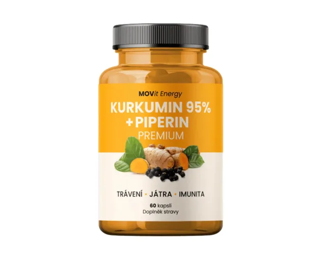 MOVit Kurkumin Extrakt 95 % + Piperin 60 kapslí