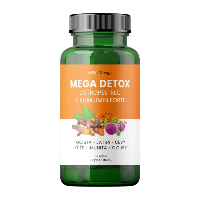 MOVit Mega Detox Ostropestřec + Kurkumin FORTE 60 kapslí