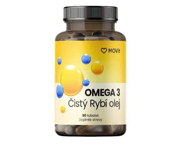 MOVit Omega 3 Čistý Rybí Olej, 90 tobolek