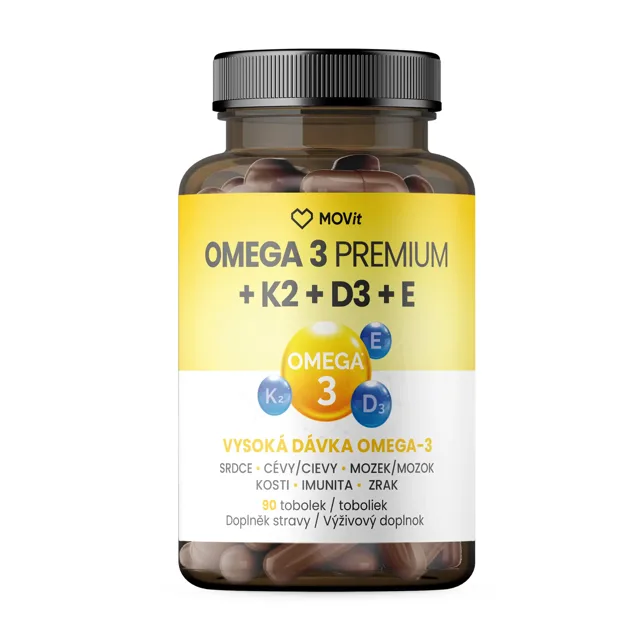 MOVit Omega 3 Premium+K2+D3+E 90 tobolek