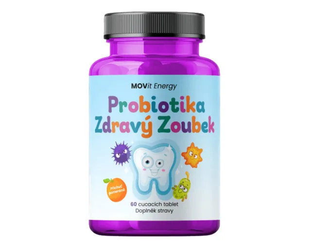 MOVit Probiotika Zdravý zoubek pomeranč 60 tablet