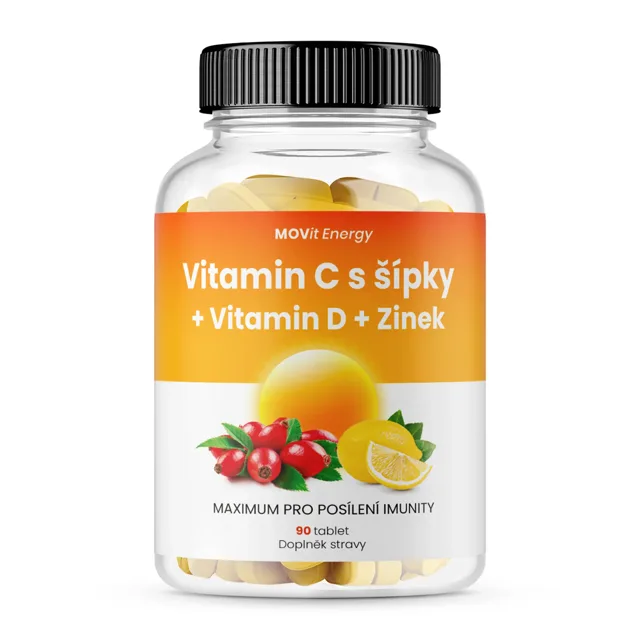 MOVit Vit.C 1200 mg s šípky+Vit.D+Zn PREMIUM 90 tablet