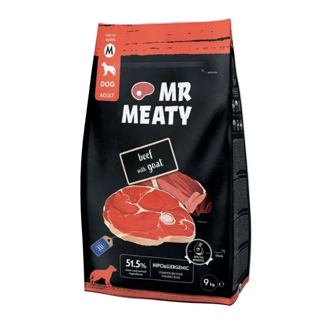 MR MEATY Dog Beef with Goat M 9 kg hovězí s kozím masem granule pro psy