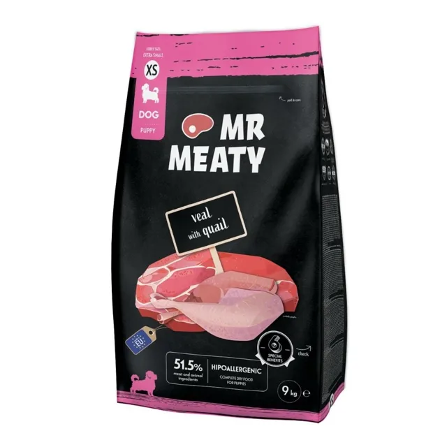 MR MEATY Puppies Veal with Quail XS 9 kg telecí s masem křepelky granule pro štěňata