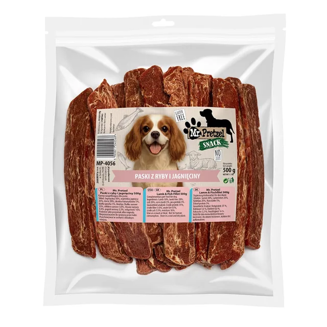 MR. PRETZEL Filet z jehněčího masa a ryby 500g pamlsek pro psa