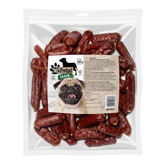 MR. PRETZEL Klobásky s jehněčím masem 500 g pamlsek pro psa