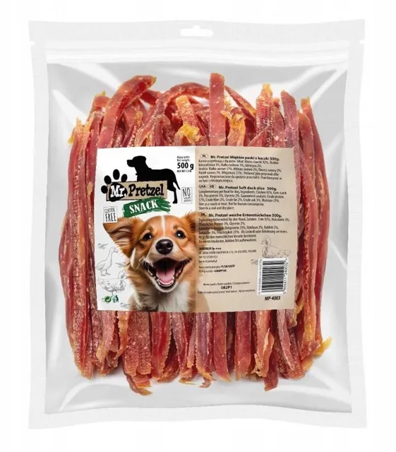 MR. PRETZEL Měkké pásky z kachny 500 g pamlsek pro psa