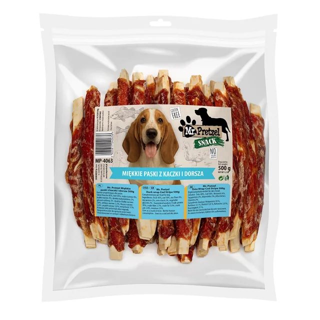 MR. PRETZEL Měkké tyčinky z kachny a tresky 500g pamlsek pro psa