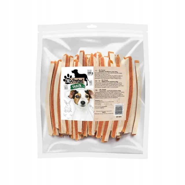 MR. PRETZEL Pásky z králíka a tresky 500 g pamlsek pro psa