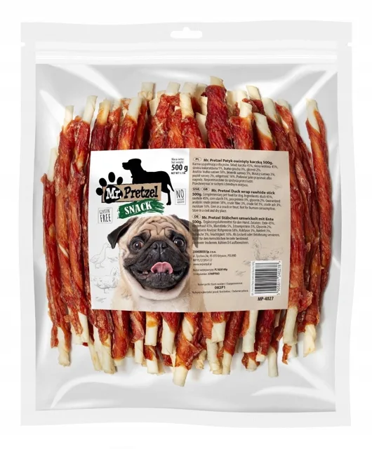 MR. PRETZEL Tyčinka obalená masem z kachny 500 g pamlsek pro psa