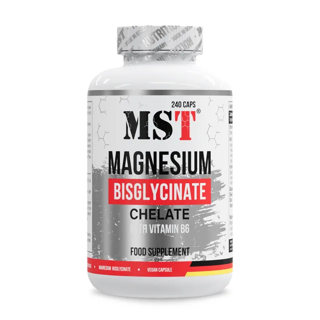 MST Nutrition Hořčík • Magnesium Bisglycinate Chelate with Vitamin B6 240 cps