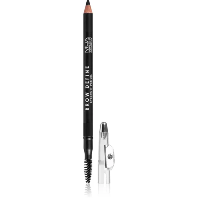 MUA Makeup Academy Brow Define dlouhotrvající tužka na obočí s kartáčkem odstín Black 1,2 g
