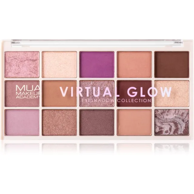 MUA Makeup Academy Eyeshadow Collection 15 Shade Palette paletka očních stínů odstín Virtual Glow 12 g