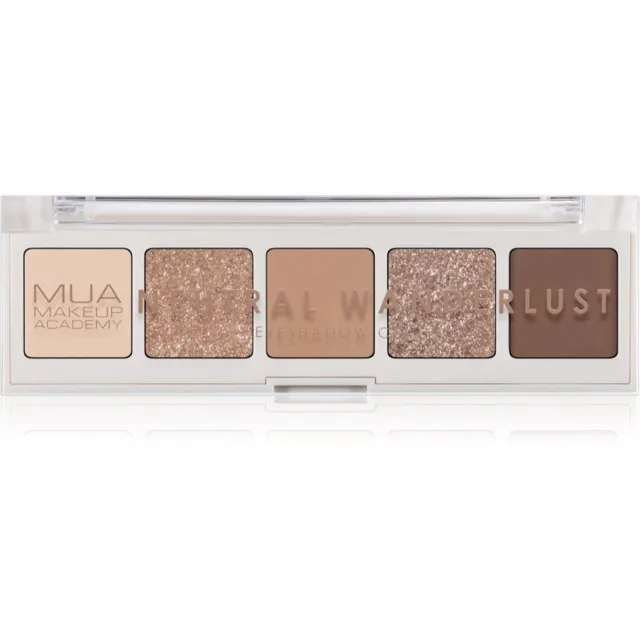 MUA Makeup Academy Eyeshadow Collection 5 Shade Palette paletka očních stínů odstín Neutral Wanderlust 3.8 g