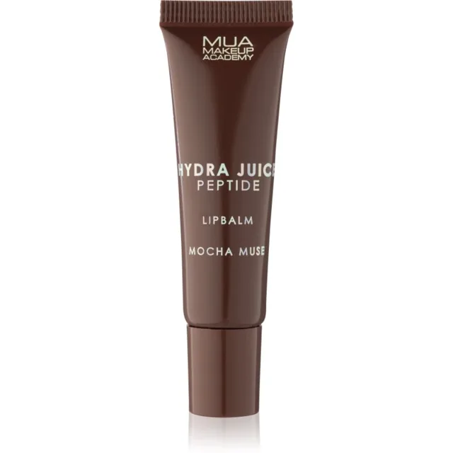 MUA Makeup Academy Hydra Juice Peptide Lip Balm hydratační balzám na rty pro lesk vůně Mocha Muse 10 ml
