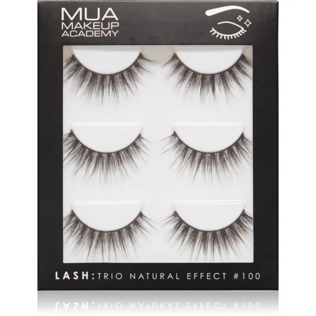 MUA Makeup Academy Lashes Natural Effect umělé řasy #100 3 pár