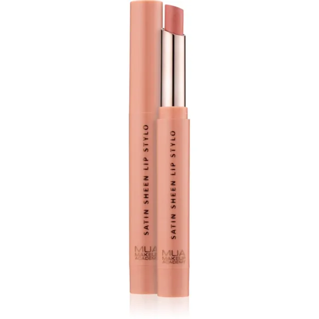 MUA Makeup Academy Satin Sheen saténová rtěnka odstín Super Nude 1.5 g