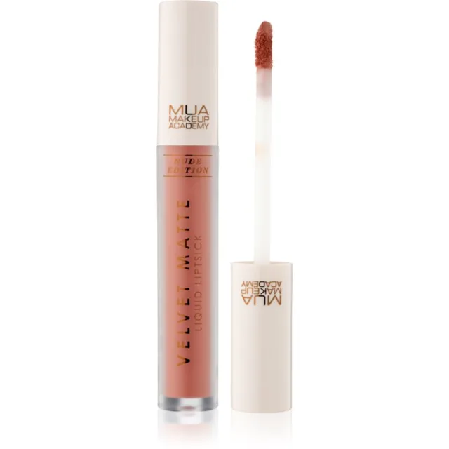 MUA Makeup Academy Velvet Matte Nude Edition matná tekutá rtěnka odstín Cashmere 3 ml