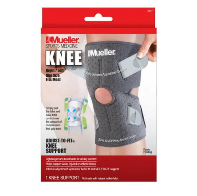 MUELLER Adjust-to-fit knee Support Bandáž na koleno 1 kus, rozbalené