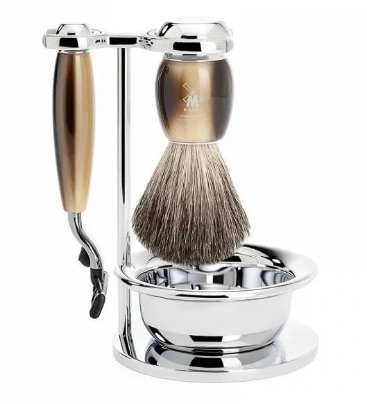 Mühle sada na holení Vivo Horn Brown Mach3 4-dílná