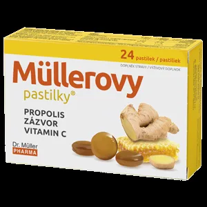 Müllerovy pastilky s propolisem a zázvorem 24ks