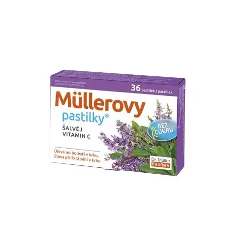 Müllerovy pastilky se šalvějí bez cukru 36ks