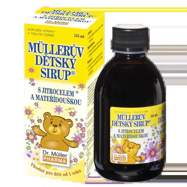 Müllerův dětský sirup s jitrocelem a mateřídouškou 245 ml