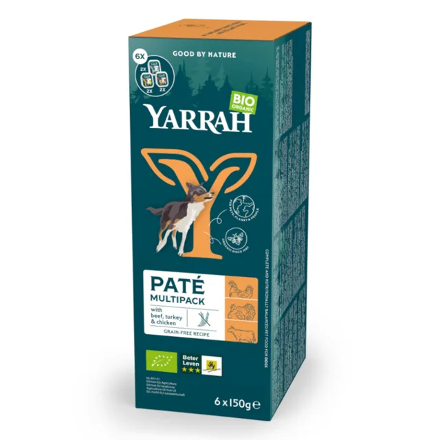 Multibalení Yarrah Bio Wellness Paté 24 x 150 g - Mix: 3 druhy