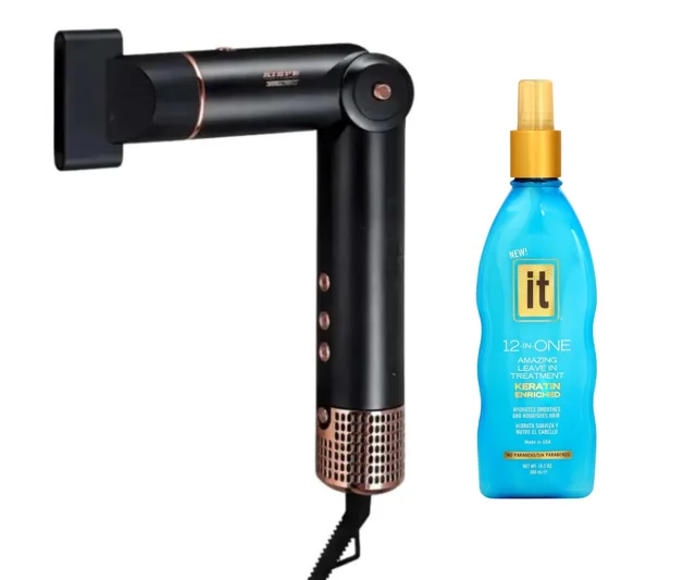 Multifunkční kulmofén Kiepe Professional Home Precision AirFlex - 1500 W, černý + kondicionér It Haircare 300 ml zdarma + dárek zdarma