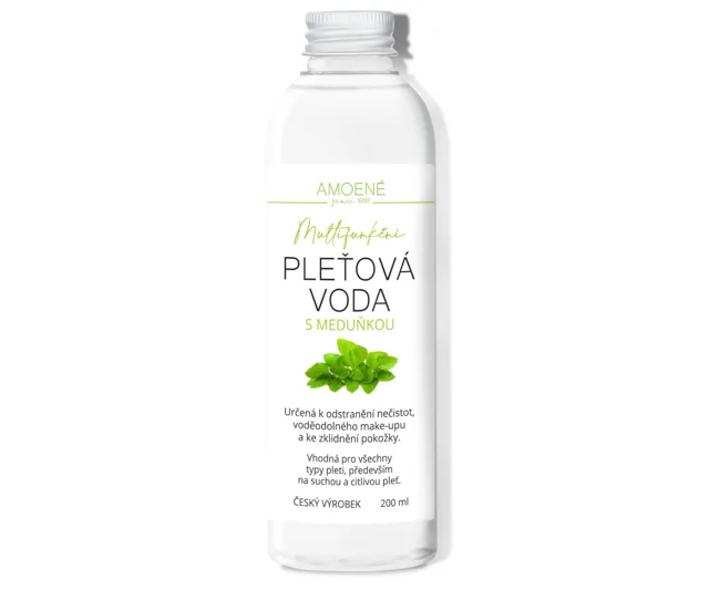 Multifunkční odličovací pleťová voda s meduňkou Amoené - 200 ml + dárek zdarma