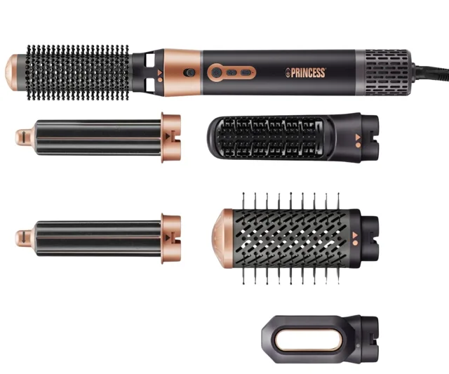 Multifunkční stylingový kulmofén se šesti nástavci Princess Airstyler Plus 529215  - 1000 W, černý + dárek zdarma