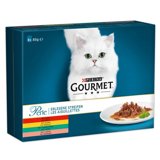 Multipack Gourmet Perle kapsičky 16 x 85 g - hovězí, kuřecí, králičí a losos