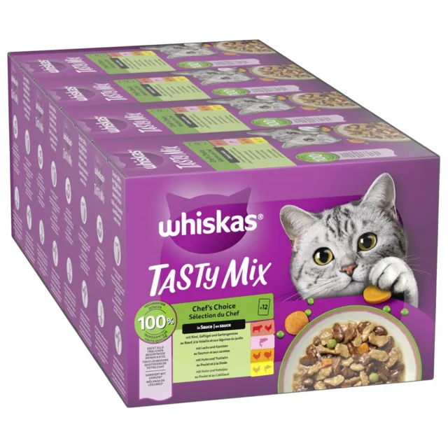 Multipack WHISKAS TASTY MIX kapsičky 48 x 85 g - Chef's Choice v omáčce