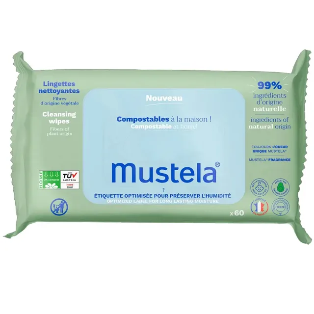 Mustela Dětské vlhčené ubrousky Cleansings Wipes 60 ks