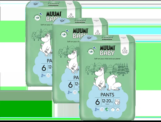 Muumi Baby Pants 6 Junior 12–20 kg eko kalhotky 108 ks