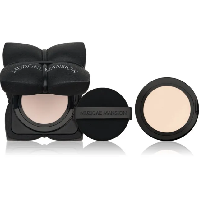 MUZIGAE MANSION Sleek Matt Cushion dlouhotrvající make-up v houbičce SPF 50+ + náhradní náplň odstín N19 2x15 g