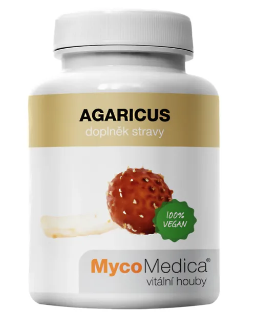 MycoMedica Agaricus, extrakt, 500 mg, 90 rostlinných kapslí