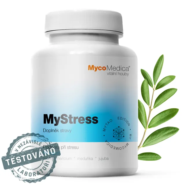 MycoMedica MyStress, podpora duševní pohody a relaxace, 90 rostlinných kapslí
