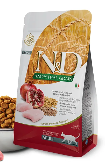 N&amp;D Cat Adult Chicken/Pomegranate Low Grain - 300g