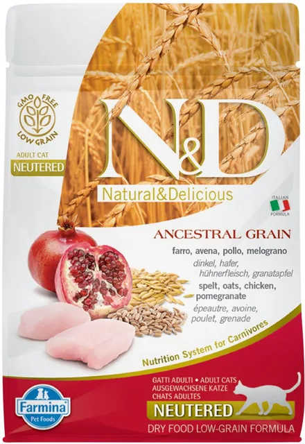 N&amp;D Cat Neutered Chicken/Pomegranate Low Grain - 5kg