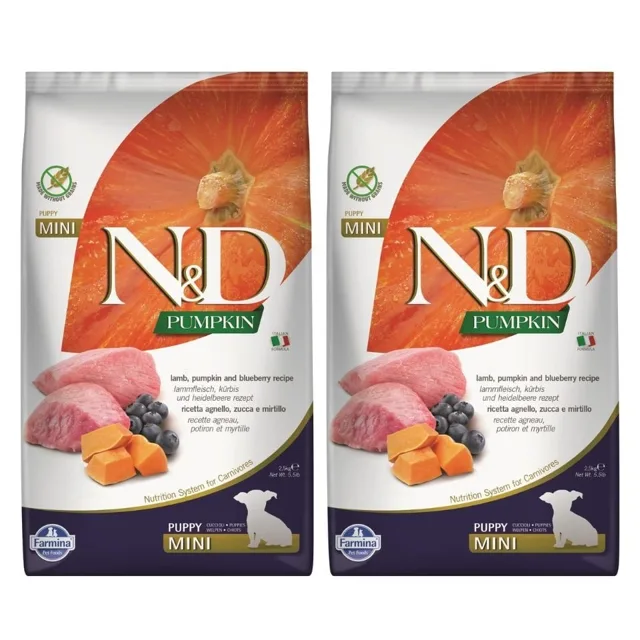 N&amp;D Dog Pumpkin GrainFree Lamb &amp; Blueberry Puppy Mini  2 x 7 kg