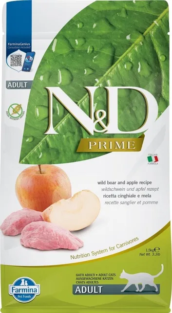 N&amp;D GF Boar &amp; Apple Adult Cat 1,5 kg