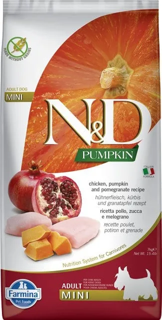 N&amp;D GF Pumpkin Dog Adult Mini Chicken&amp;Pomegranate 7kg